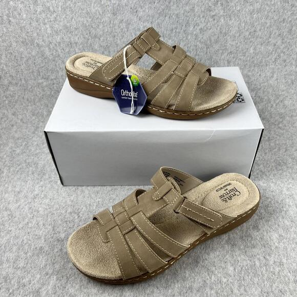 croft & barrow Shoes - Croft & Barrow Womens Size 9.5 Tan Slip On Sandals Ortholite Eco Walking Comfort